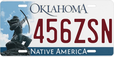 OK license plate 456ZSN