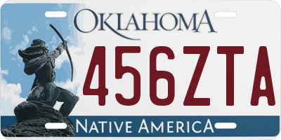 OK license plate 456ZTA