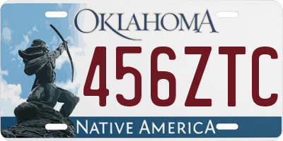 OK license plate 456ZTC
