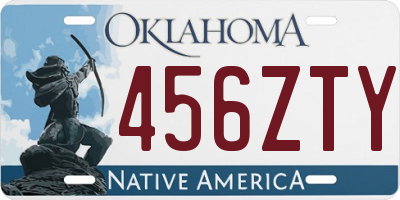 OK license plate 456ZTY