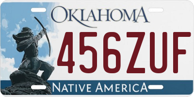 OK license plate 456ZUF