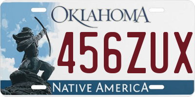 OK license plate 456ZUX