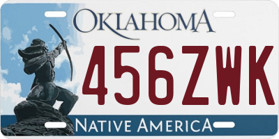 OK license plate 456ZWK