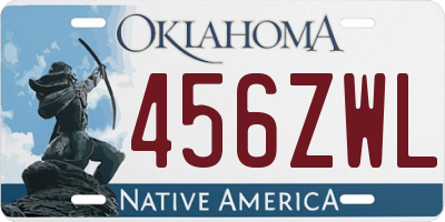 OK license plate 456ZWL