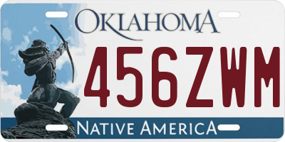 OK license plate 456ZWM