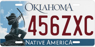 OK license plate 456ZXC