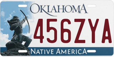 OK license plate 456ZYA