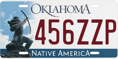 OK license plate 456ZZP