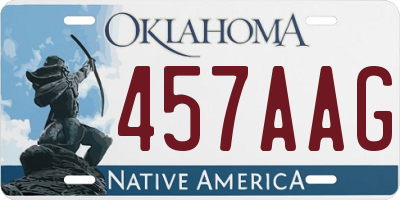 OK license plate 457AAG