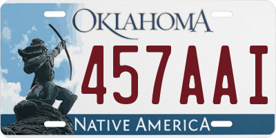 OK license plate 457AAI