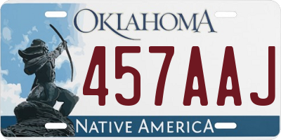 OK license plate 457AAJ