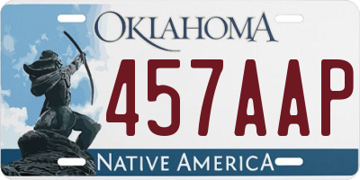 OK license plate 457AAP