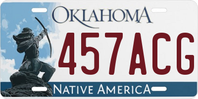 OK license plate 457ACG