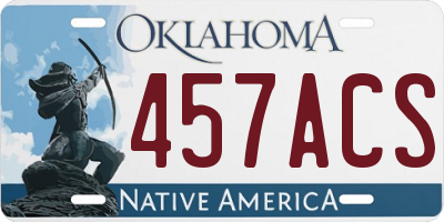 OK license plate 457ACS