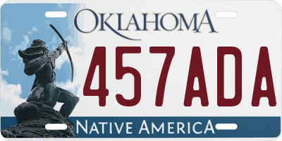 OK license plate 457ADA