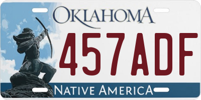 OK license plate 457ADF
