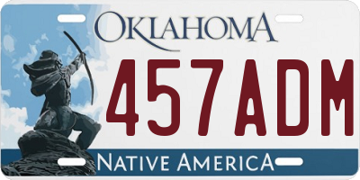 OK license plate 457ADM