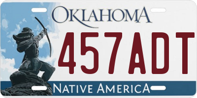 OK license plate 457ADT