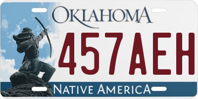 OK license plate 457AEH