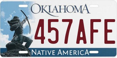OK license plate 457AFE