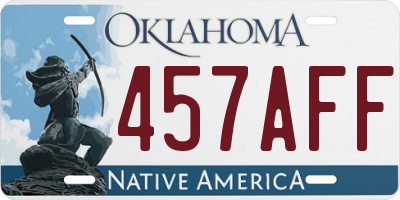 OK license plate 457AFF