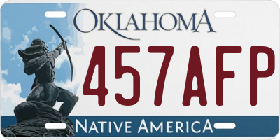 OK license plate 457AFP