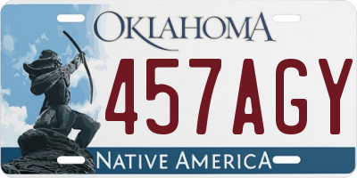 OK license plate 457AGY