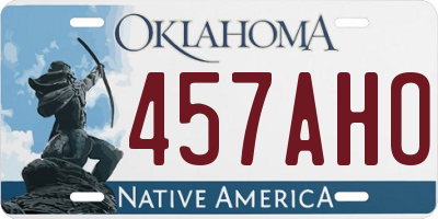 OK license plate 457AHO