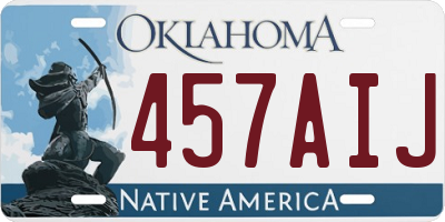 OK license plate 457AIJ
