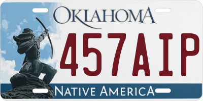 OK license plate 457AIP