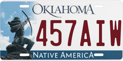OK license plate 457AIW