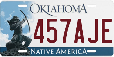 OK license plate 457AJE