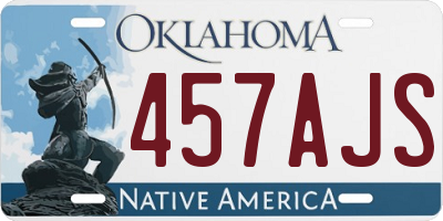 OK license plate 457AJS