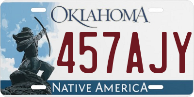 OK license plate 457AJY