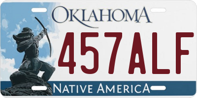 OK license plate 457ALF
