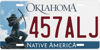 OK license plate 457ALJ