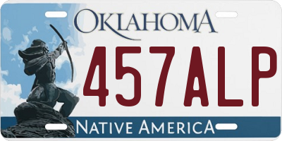 OK license plate 457ALP