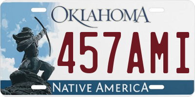 OK license plate 457AMI