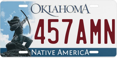 OK license plate 457AMN