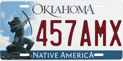 OK license plate 457AMX