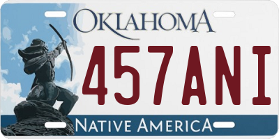 OK license plate 457ANI
