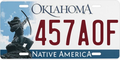 OK license plate 457AOF