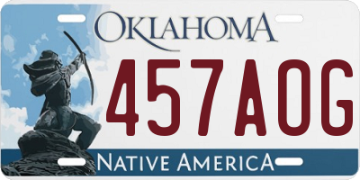 OK license plate 457AOG