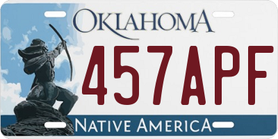 OK license plate 457APF