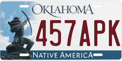 OK license plate 457APK