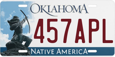 OK license plate 457APL