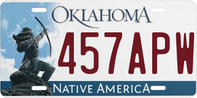 OK license plate 457APW