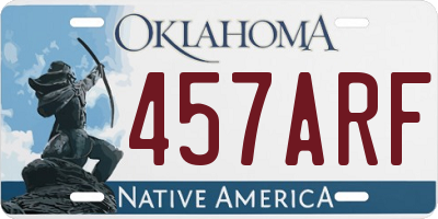 OK license plate 457ARF