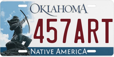 OK license plate 457ART