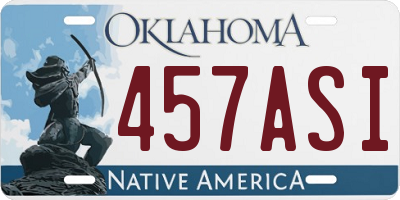 OK license plate 457ASI